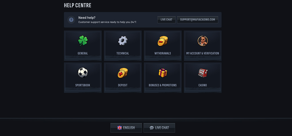 Mafia Casino Secure Withdrawals and Support
