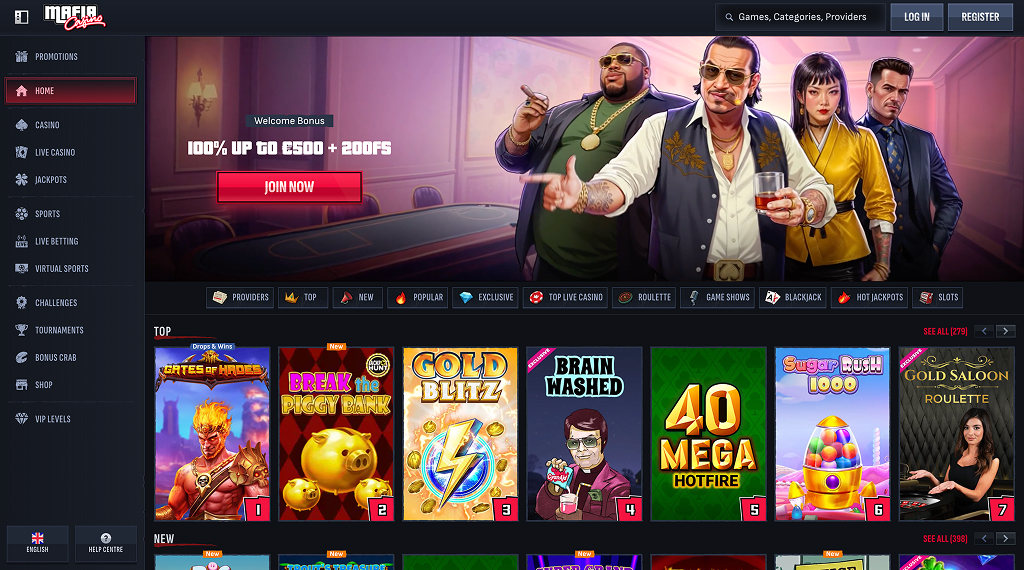 Mafia Casino Live Dealer and Game Lobby