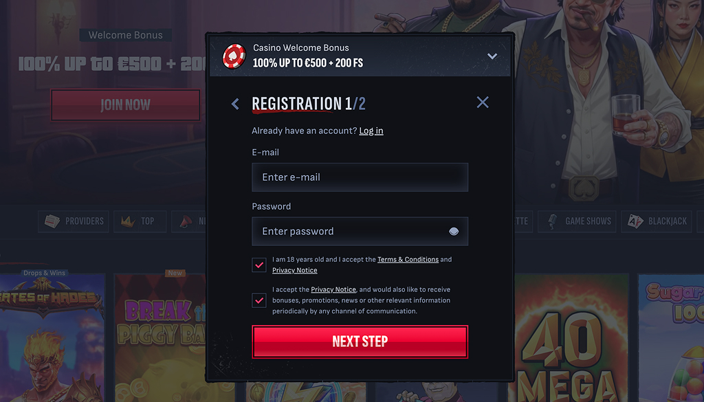 Mafia Casino Login and Registration